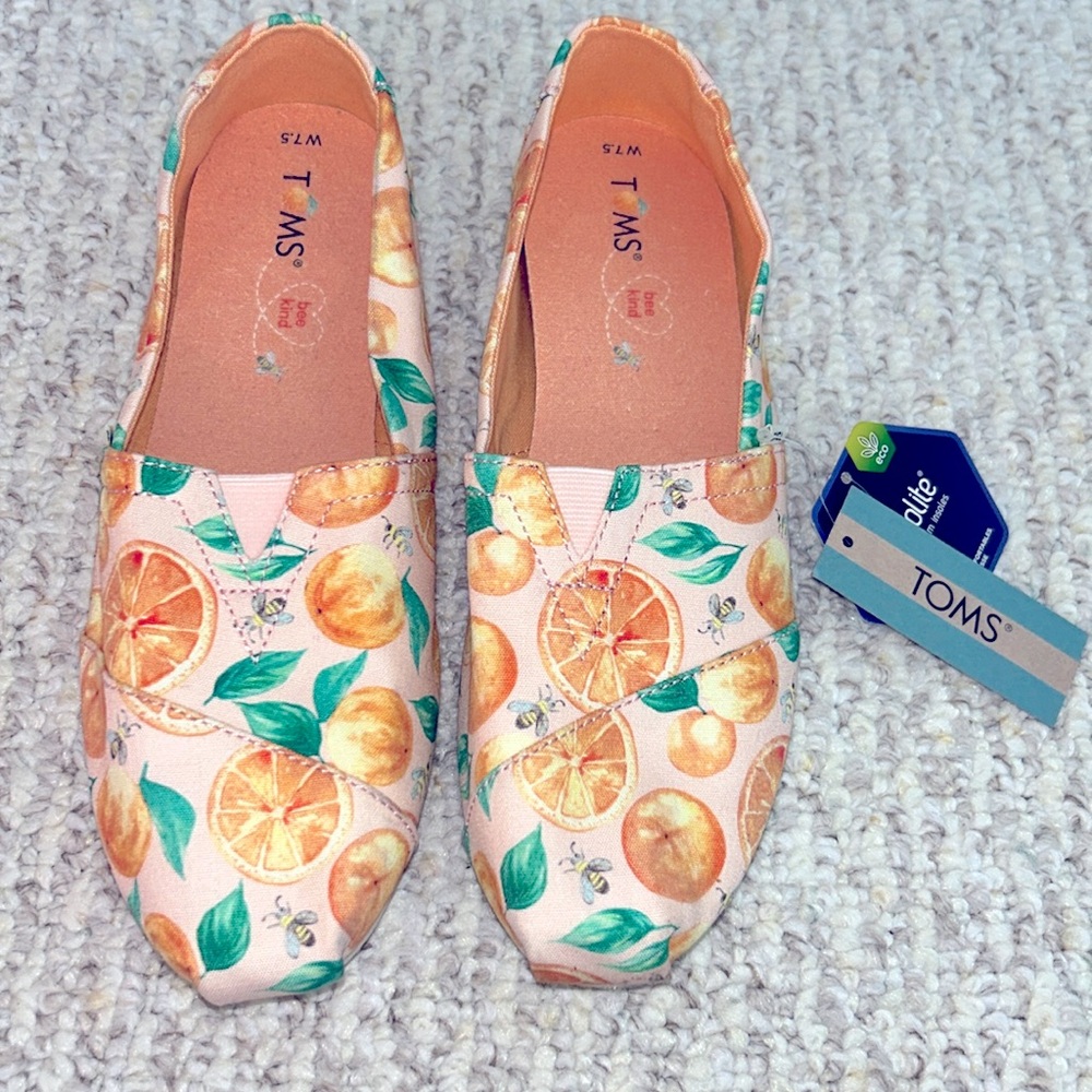 NWT Toms Alpargata Oranges Espadrille Sunkissed Oranges & Bees Size 7.5 - Picture 3 of 10